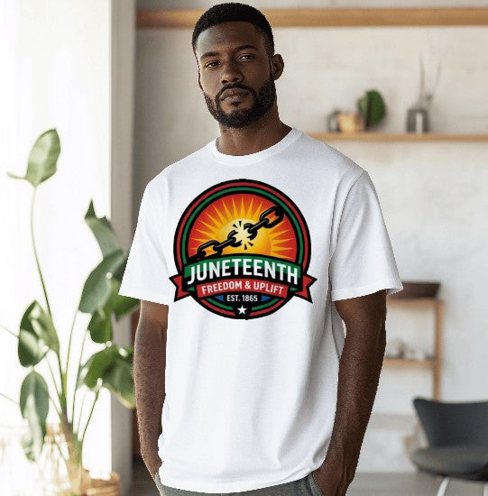Juneteenth Freedom & Uplift Tee.   “Freedom shines brightest when we rise together.”